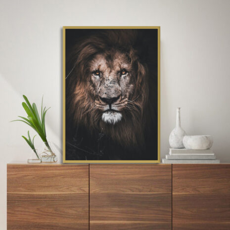 king lion - golden frame
