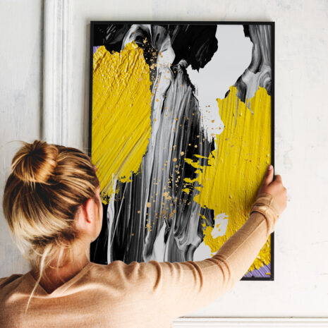yellow-brush-wall-art