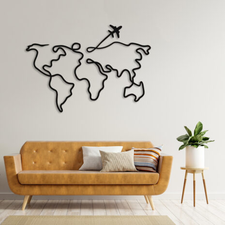 World-map-and-plane-2